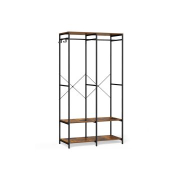 Открытый шкаф 40x94,5x180см., черный/коричневый