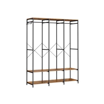 Открытый шкаф 40x141x180см., коричневый/черный