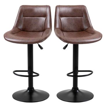 2-osaline Homcom baaritoolide komplekt 46,5x50x108cm, musta/pruunist värvi