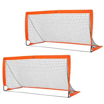 Komplekt 2 laste jalgpalliväravat Homcom 183x90x90cm, oranž/must