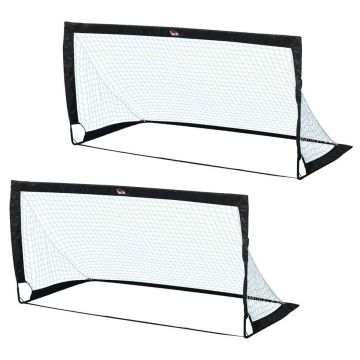Komplekt 2 lapse jalgpalli väravat Homcom 186x89x90cm, musta värvi