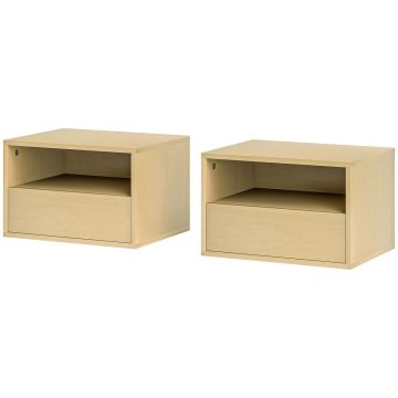 Komplekt 2 öökappi Homcom 45x35x27,5cm, helepruun