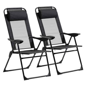 2 aiatooli komplekt Outsunny 62x70x109cm., must/hall
