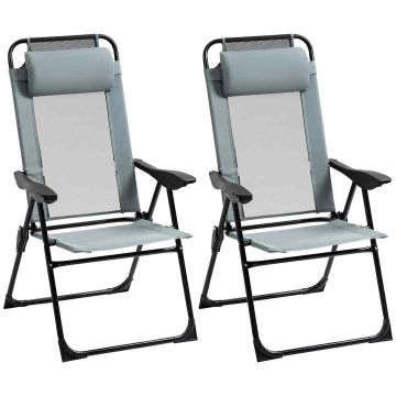 2 aiatooli komplekt Outsunny 62x70x109cm., hall/must.