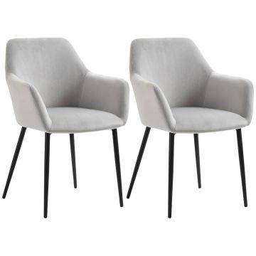 Söögitoolide komplekt (2 tk) Homcom 54x57x80cm, helehall/must