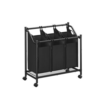 Pesukorv ratastel 45L, must