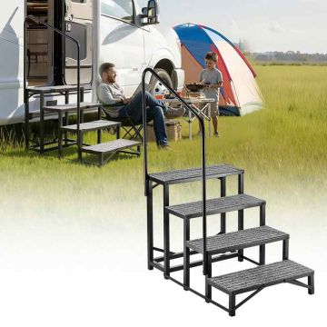 Haagissuvila trepp VEVOR HXTJSFT-4, 4 astet, 1 käsipuu, 715 × 1045 × 1480 mm