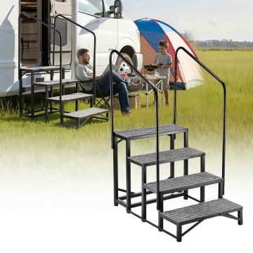 RV-trepp VEVOR HXTJSFT-4, 4 astet, 2 käsipuud, 740 × 1045 × 1480 mm
