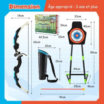 Archery set, 2 bows, 20 arrows, Blue/green