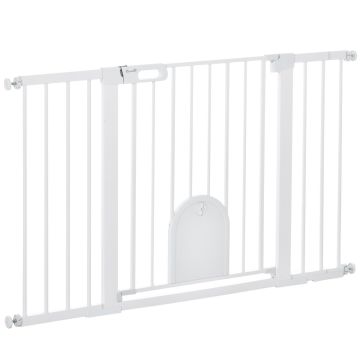 Turvavärav koertele PawHut 131x76cm, valget värvi