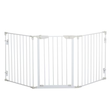 Turvaväravad koertele PawHut 180x3x74,5 cm, valges värvitoonis