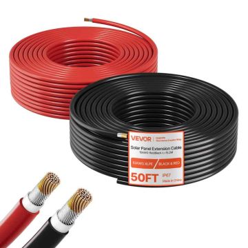 Päikesepaneeli pikenduskaabel VEVOR, 10 AWG (6 mm²)