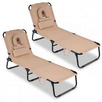 Sun loungers, 2 pcs, 63.5 × 33.02–85.09 × 166.37–194.31 cm