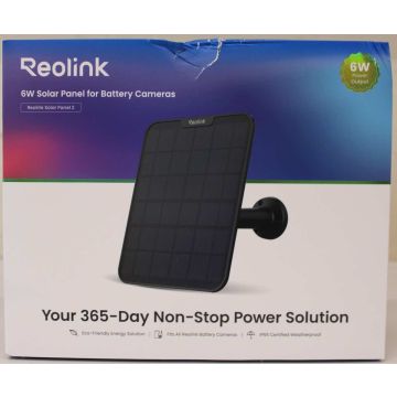 Videokaamerate päikeselaadija Reolink Solar Panel 2, 6 V, Type-C, 210,6 × 174,6 × 15,4 mm