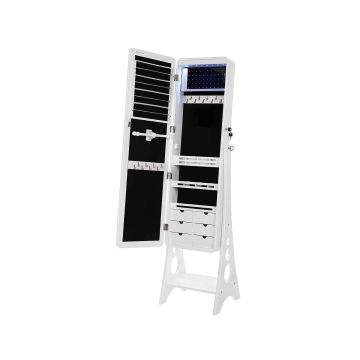 Шкафчик для украшений с большим зеркалом JBC89WT, белый