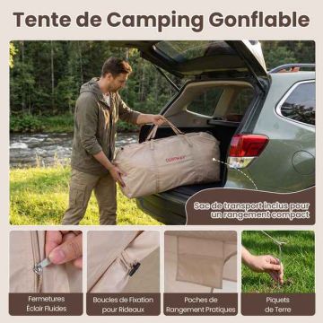 Family tent, inflatable, 4-person, 295 × 205 × 200 cm