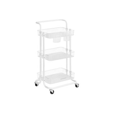 SONGMICS serving trolley, 3 tiers, 2 hanging shelves, black