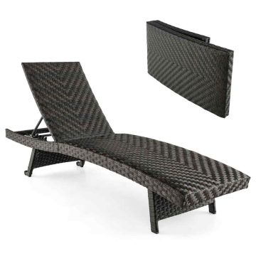Chaise longue, 5 backrest positions, 2 castors, 195.58 × 60.96 × 38.1–85.09 cm
