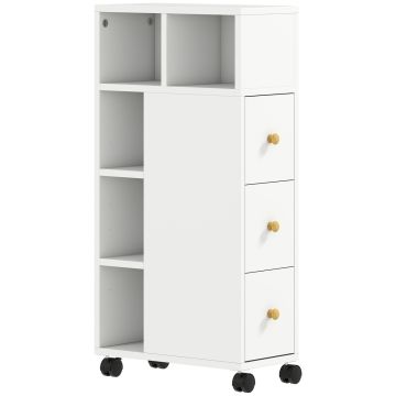 Kitsas vannitoakapp, 3 sahtlit, 5 avatud sektsiooni, 20 × 80 × 40 cm