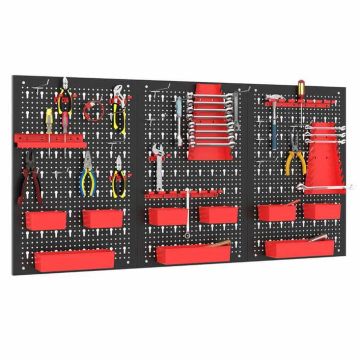 Wall-mounted tool organizer, 9 boxes, 120 × 60 × 2 cm