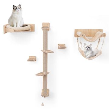 Wall-mounted cat tree, wall-mounted, 5-piece set