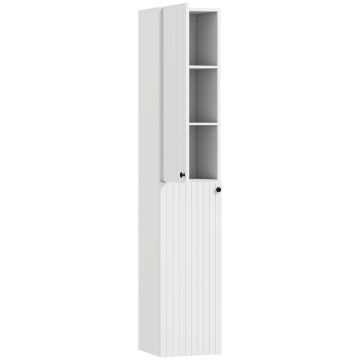 Seinale kinnitatav vannitoakapp, 2 ust, 6 riiulit, 30 × 161 × 30 cm