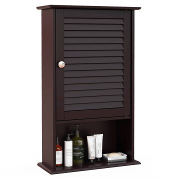 Seinale kinnitatav vannitoakapp, reguleeritava riiuliga, Hall/valge, 41,91 × 69,85 × 16,51 cm