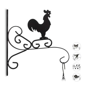 Seinale kinnitatav lillekonks Relaxdays, 1 tk, kukemotiiv, 30 × 28 × 2 cm
