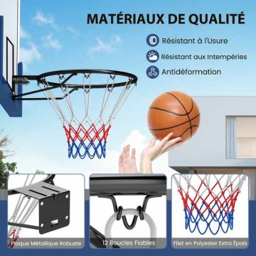 Wall-mounted basketball hoop, with double springs