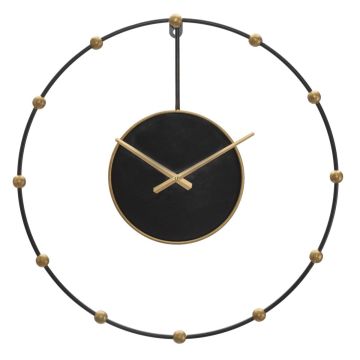 Wall clock Pearl, Black, Ø 61 × 4.5 cm