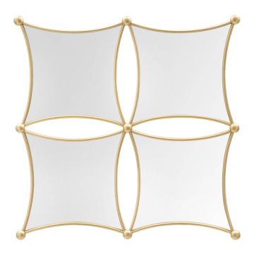 Seinapeegel JALO, 4 peeglit, Kuldne, 68 × 68 × 3,5 cm