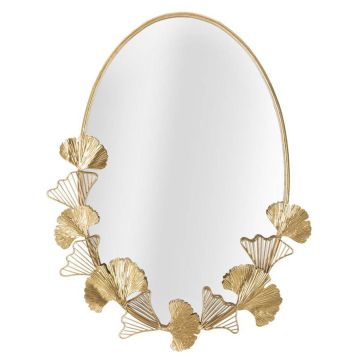 Seinapeegel Little Leaf, Kuldne, 61,5 × 78 × 3 cm