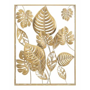 Seinadekoori paneel Mauro Ferretti Jungle Ret, ristkülikukujuline, Kuldne, 60 × 80 × 6,5 cm