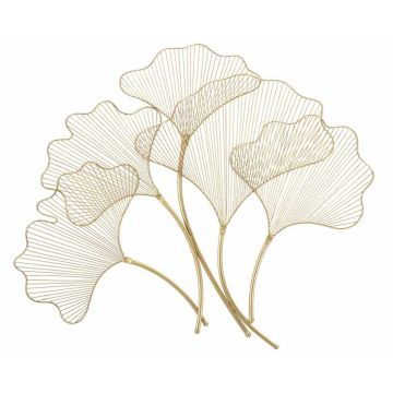 Seinadekoratsioonipaneel Glam Leaf, Kuldne, 79 × 68 × 5 cm