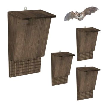 Nahkhiirekastid Relaxdays, 4 tk komplekt, pruun, 34 × 22,5 × 12,5 cm