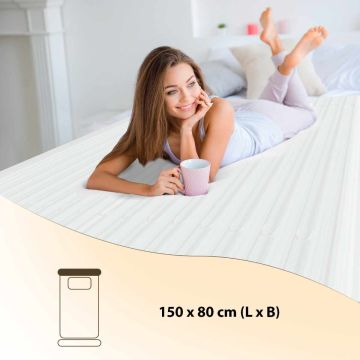 Heated mattress topper, 4 heating levels, 12-hour timer, overheating protection