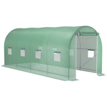 Теплица Outsunny 500x200x205 см, зеленого цвета.