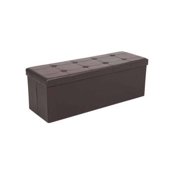 Сиденье с откидной крышкой 110 см., из искусственной кожи, коричневого цвета.