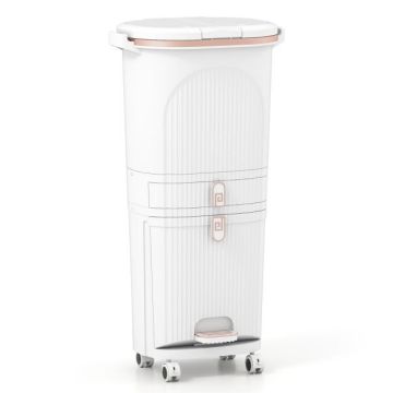 Waste bin, 3 compartments, 38 l, 4 l drawer, 43 × 82.5 × 29 cm