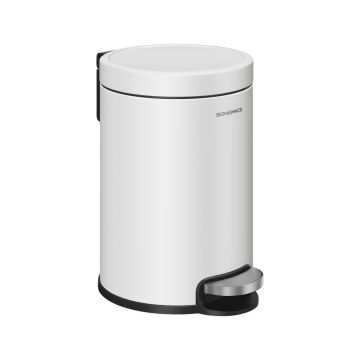 SONGMICS LTB013BZ01 Trash Can, 3 l, White, 22.4 × 25.4 × 17.3 cm