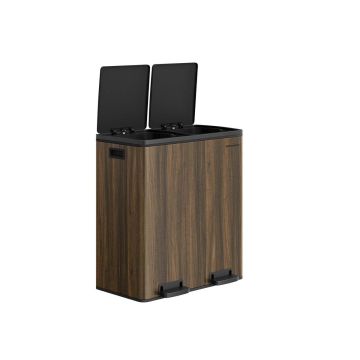Prügikast SONGMICS LTB60NL, 2 × 30 l mahutit, Pruun, 59 × 65,2 × 36,5 cm