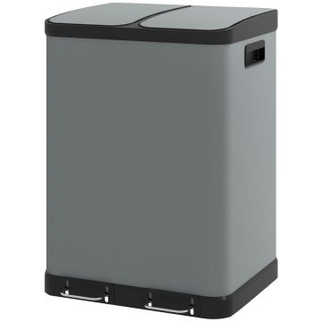 Prügikastid Homcom 48.8x39.5x67cm., hall/must