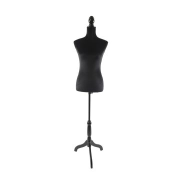 Õmblusmannekeen Relaxdays, Suurus 36/38, Must, 130–167 × 41 × 34 cm
