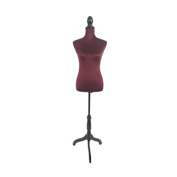 Õmblusmannekeen Relaxdays, Suurus 36/38, Punane/must, 130–167 × 41 × 34 cm