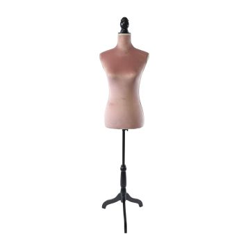 Õmblusmannekeen Relaxdays, Suurus 36/38, Roosa/must, 130–167 × 41 × 34 cm