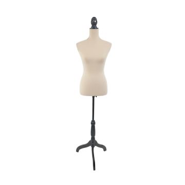 Õmblusmannekeen Relaxdays, Suurus 36/38, Beež/must, 130–167 × 41 × 34 cm