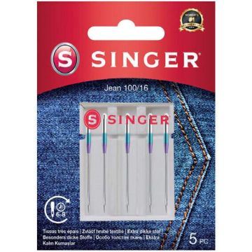 Õmblusnõelad Singer Denim Needle, 5 tk, 100/16