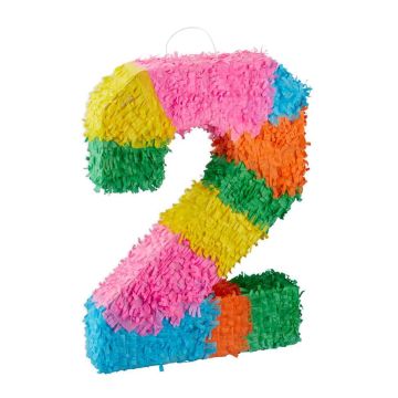 Numbrikujuline piñata Relaxdays, number 2, mitmevärviline, 35,5 × 50,5 × 7,5 cm