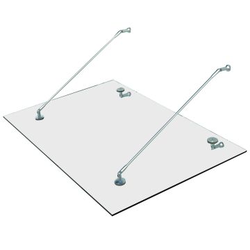Läbipaistev uksevarikatus Homcom 150x90cm, hõbedane