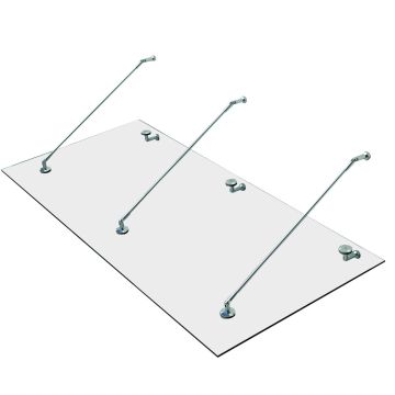 Läbipaistev uste varikatus Homcom 200x90x1,2cm, hõbedane värv